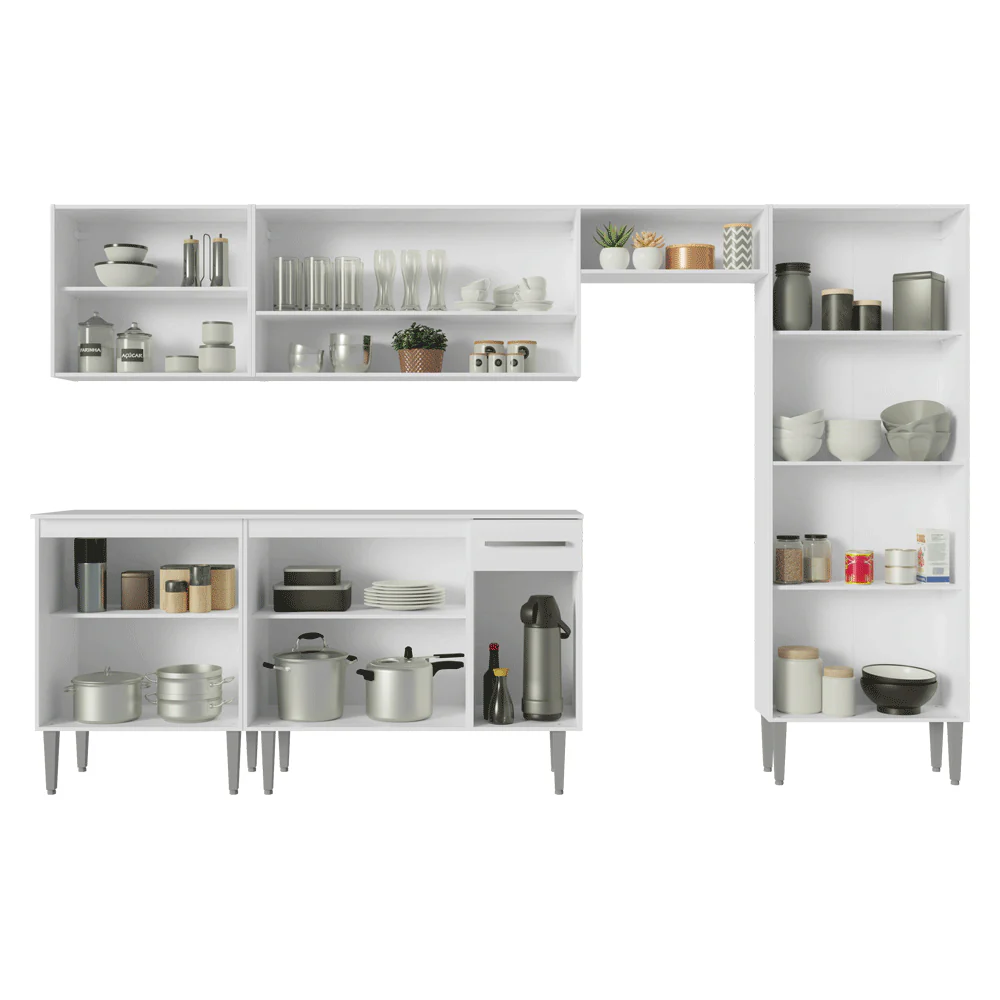 Armário de Cozinha Completa 293cm Branco Emilly Madesa 011 - Image 5