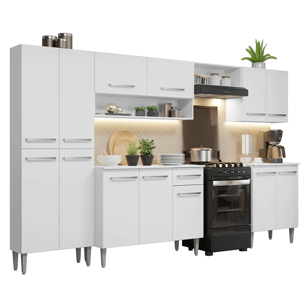 Armário de Cozinha Completa 293cm Branco Emilly Madesa 02 - Image 2