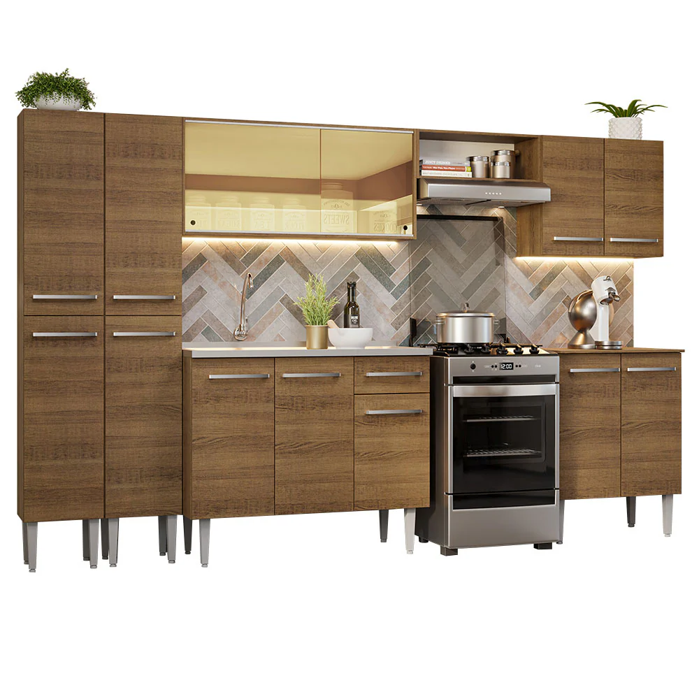 Armário de Cozinha Completa 293cm com Pia Rustic Emilly Madesa 07 - Image 2
