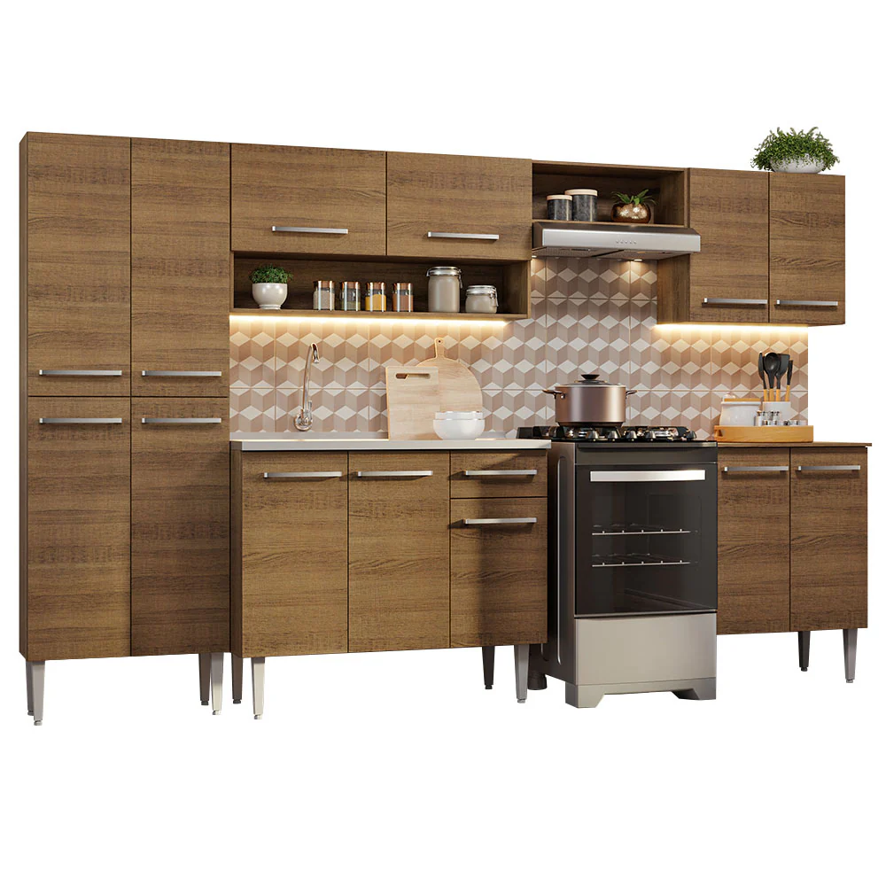 Armário de Cozinha Completa 293cm com Pia Rustic Emilly Madesa 08 - Image 2