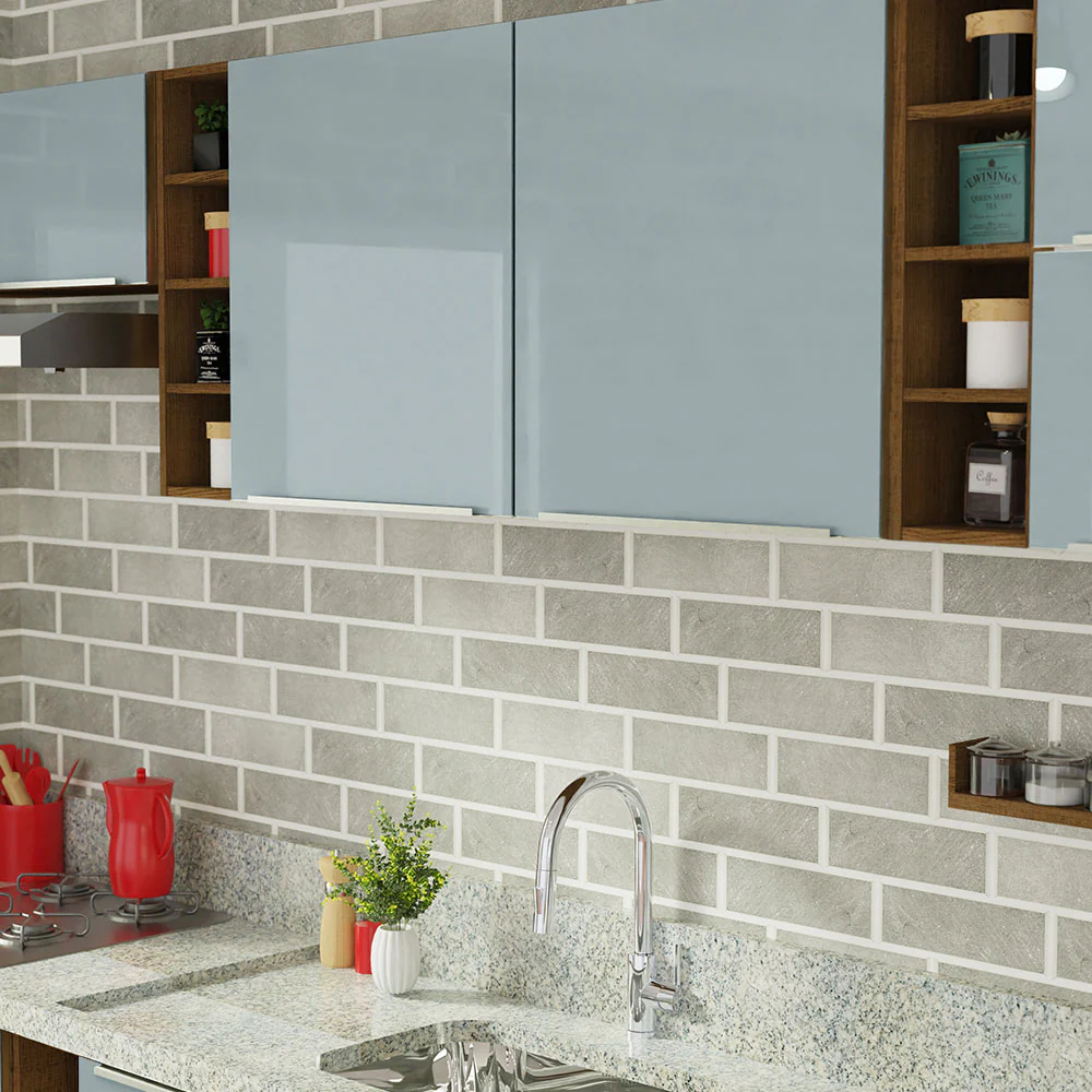 Armário de Cozinha Completa 300 x 60 cm Rustic/Cinza Lux da Sabrina Madesa - Image 6