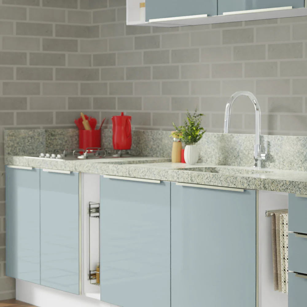 Armário de Cozinha Completa 300 x 60 cm Branco/Cinza Lux da Sabrina Madesa - Image 13