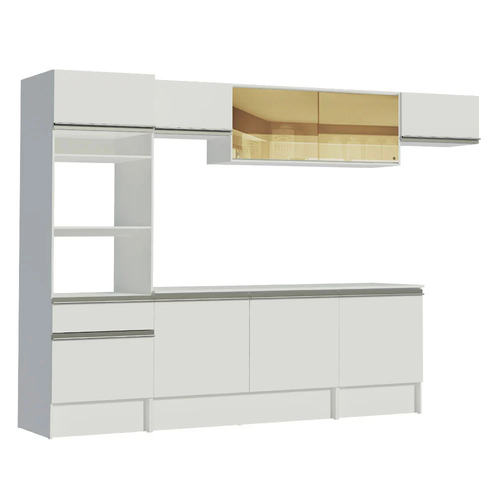 Armário de Cozinha Completa 300cm Branco Diamante Madesa 02 - Image 9