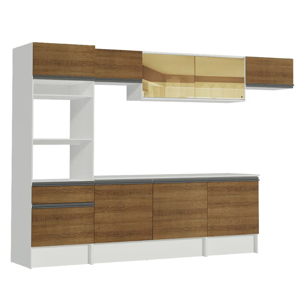 Armário de Cozinha Completa 300cm Branco/Rustic Diamante Madesa 02 - Image 10