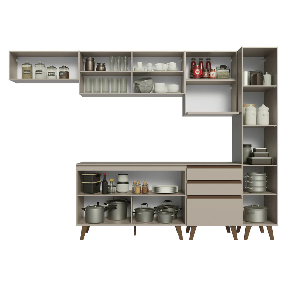 Armário de Cozinha Completa 300cm Crema Nice Madesa 05 - Image 5