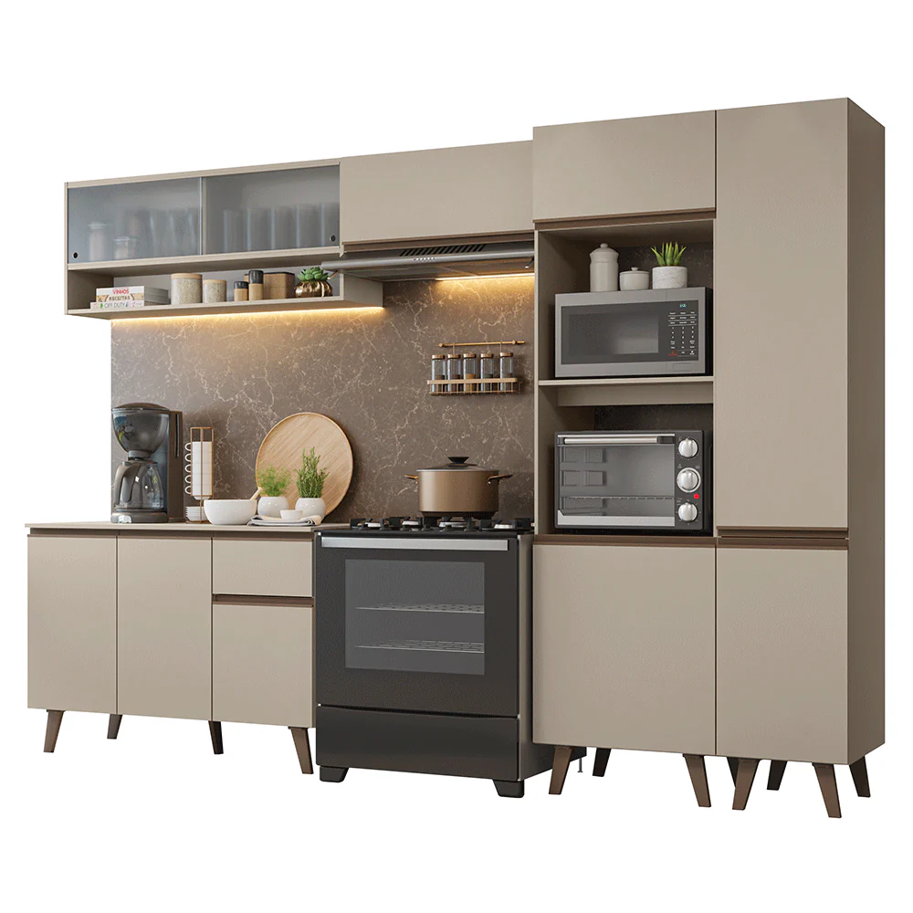Armário de Cozinha Completa 300cm Crema Nice Madesa 08 - Image 2