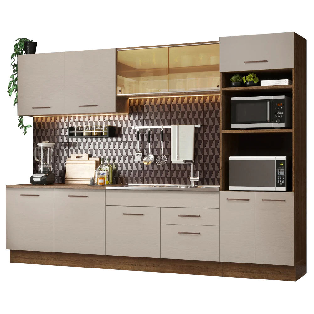 Armário de Cozinha Completa 310 cm Rustic/Crema Agata Madesa 01 - Image 2