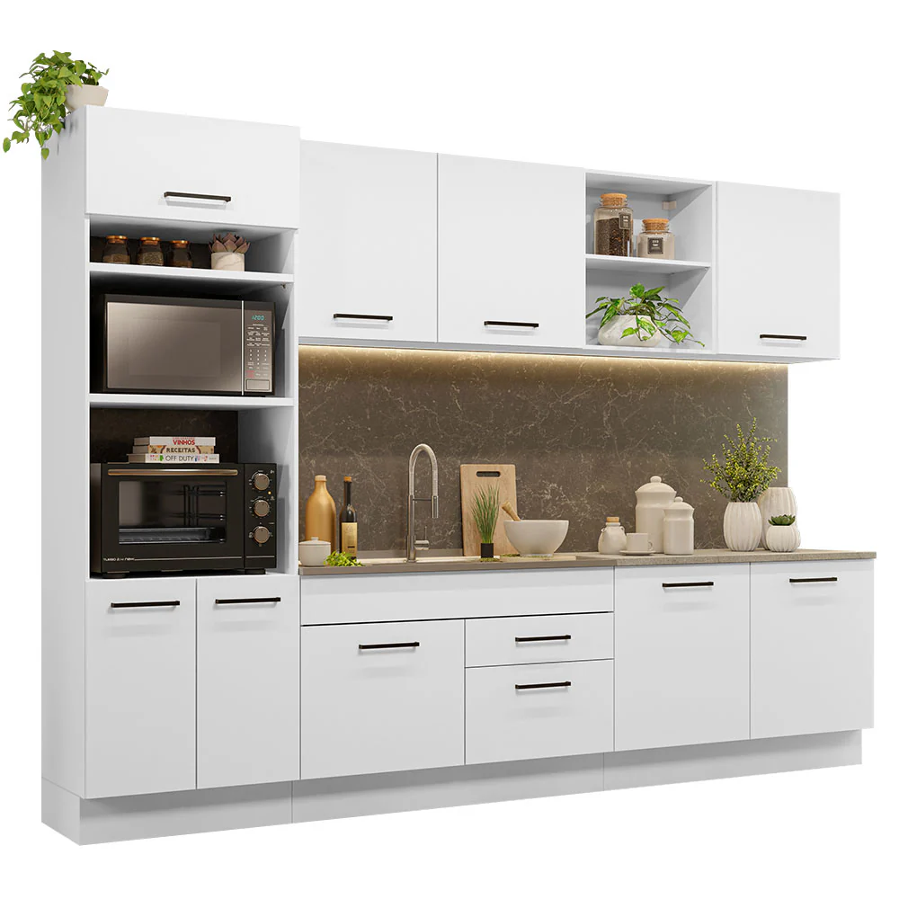 Armário de Cozinha Completa 310cm Branco Agata Madesa 02 - Image 2