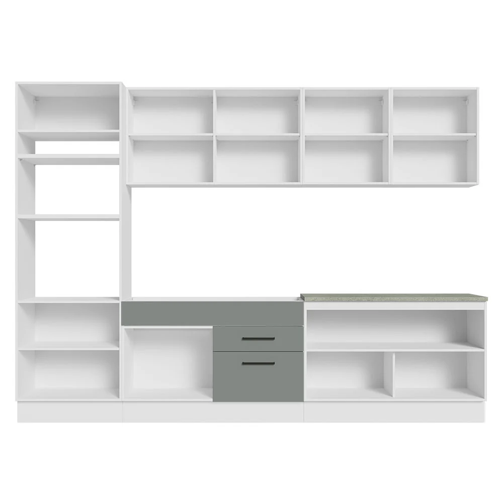 Armário de Cozinha Completa 310cm Branco/Cinza Agata Madesa 02 - Image 12