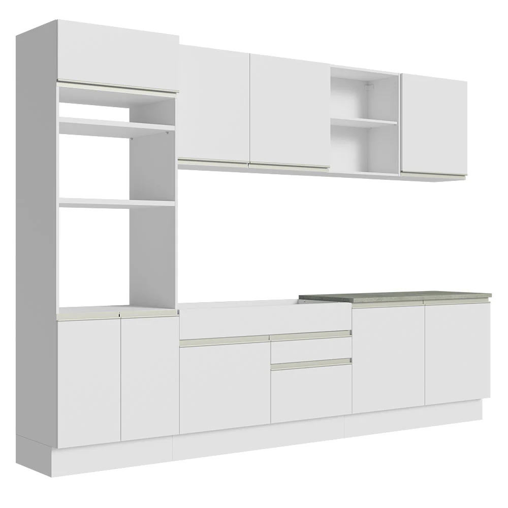 Armário de Cozinha Completa 310cm Branco Glamy Madesa 02 - Image 12