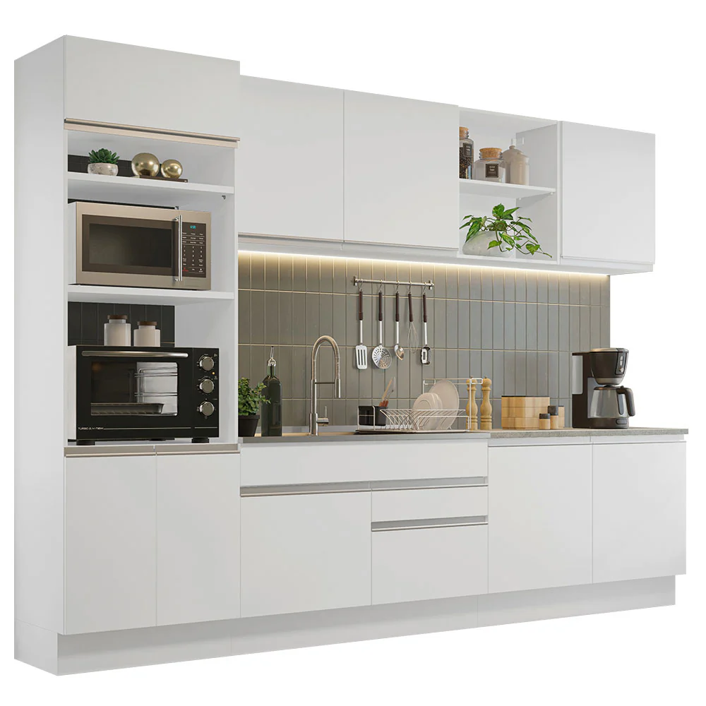 Armário de Cozinha Completa 310cm Branco Glamy Madesa 02 - Image 2