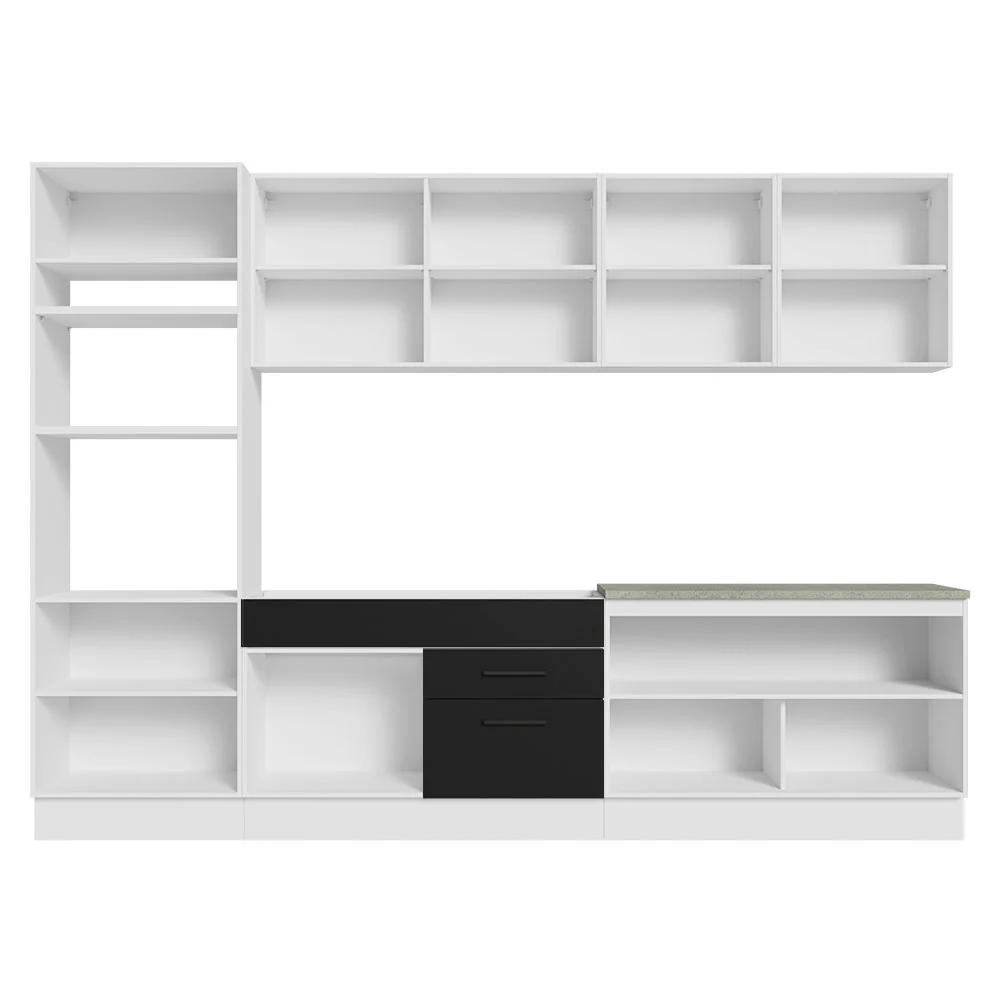 Armário de Cozinha Completa 310cm Branco/Preto Agata Madesa 02 - Image 12