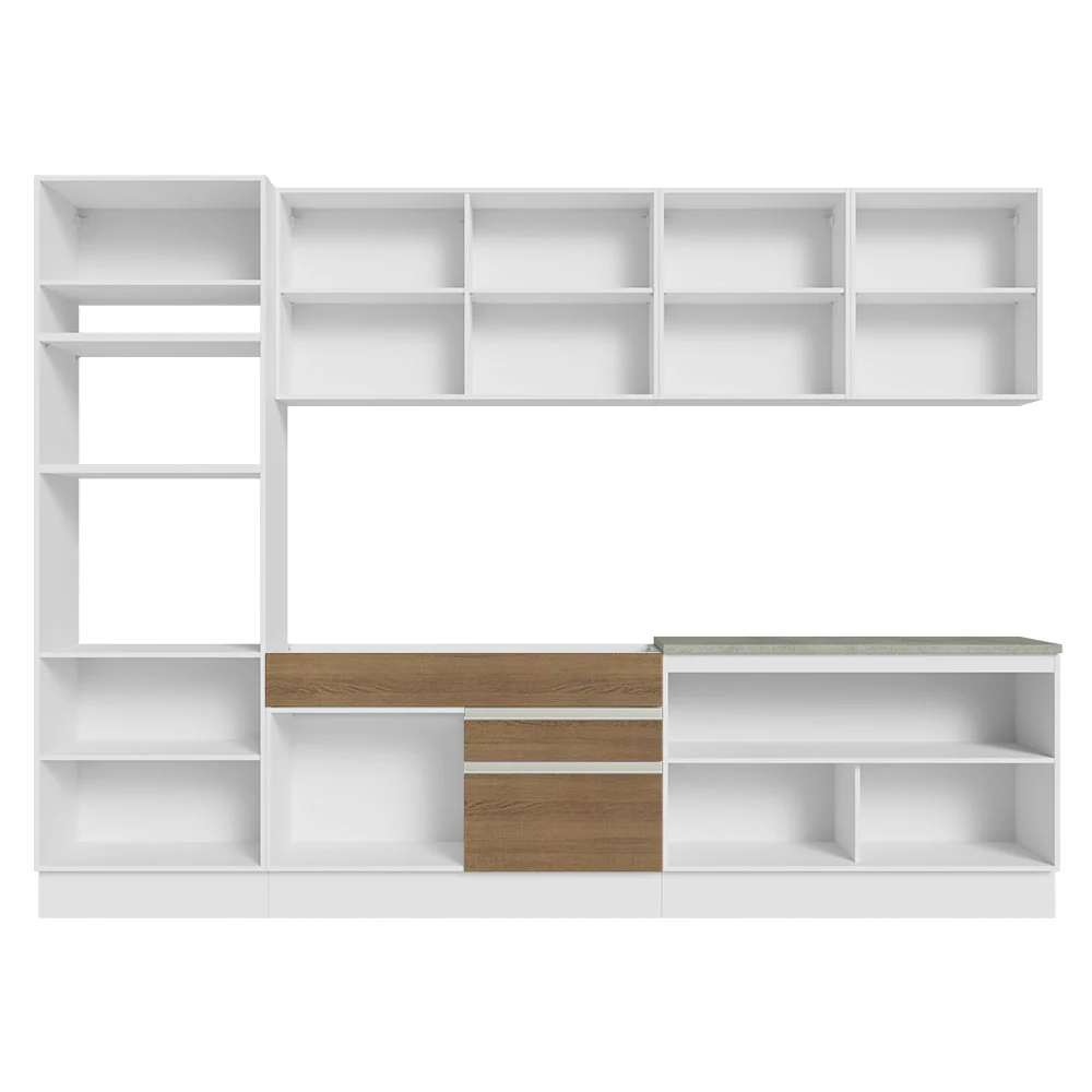 Armário de Cozinha Completa 310cm Branco/Rustic Glamy Madesa 02 - Image 12
