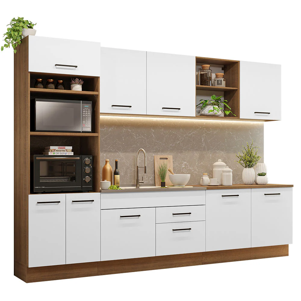Armário de Cozinha Completa 310cm Rustic/Branco Agata Madesa 02 - Image 2