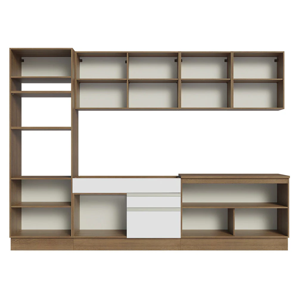 Armário de Cozinha Completa 310cm Rustic/Branco Glamy Madesa 02 - Image 12