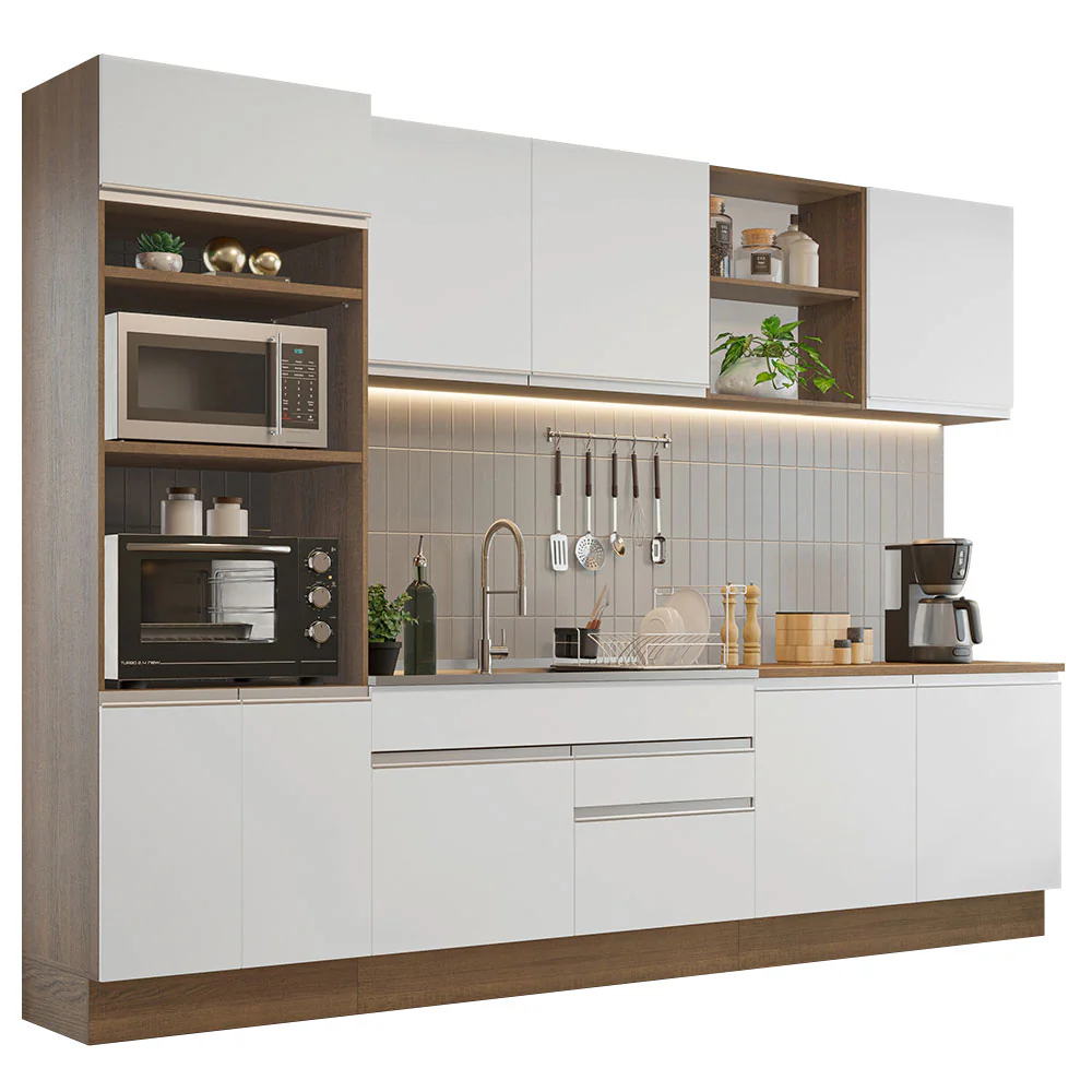 Armário de Cozinha Completa 310cm Rustic/Branco Glamy Madesa 02 - Image 2