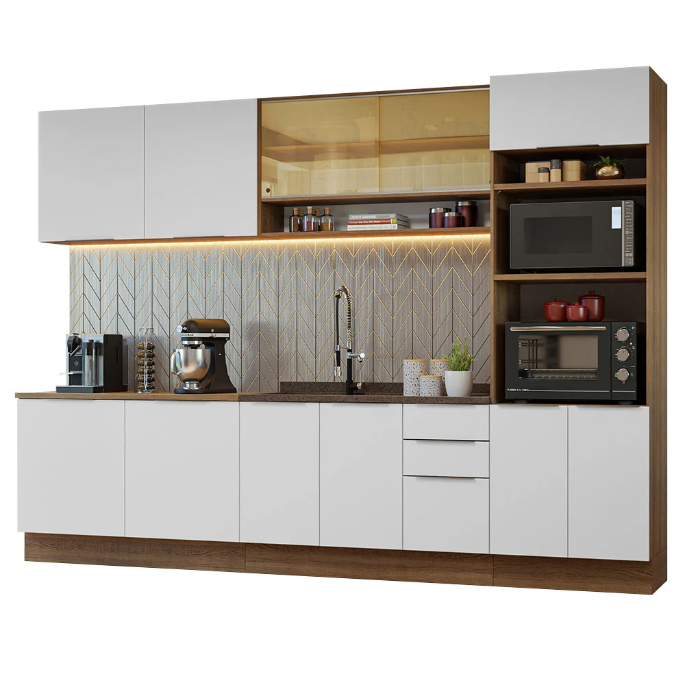 Armário de Cozinha Completa 310cm Rustic/Branco Stella Madesa 02 - Image 2