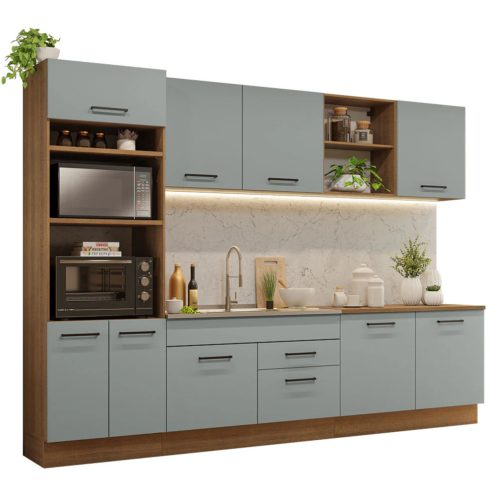 Armário de Cozinha Completa 310cm Rustic/Cinza Agata Madesa 02 - Image 2