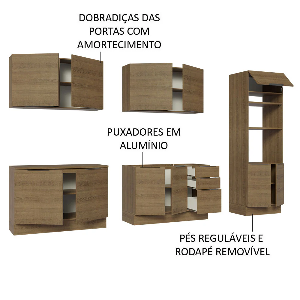 Armário de Cozinha Completa 310cm Rustic Stella Madesa 01 - Image 4