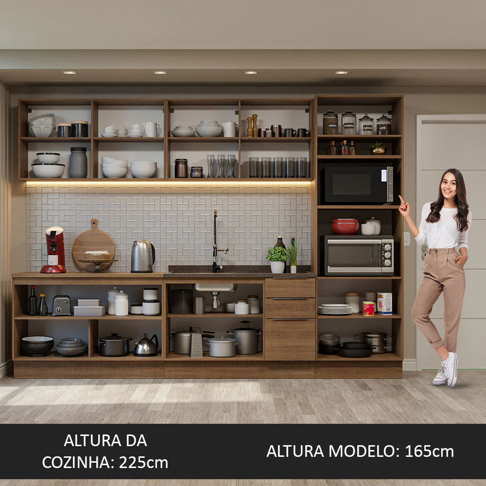 Armário de Cozinha Completa 310cm Rustic Stella Madesa 01 - Image 5