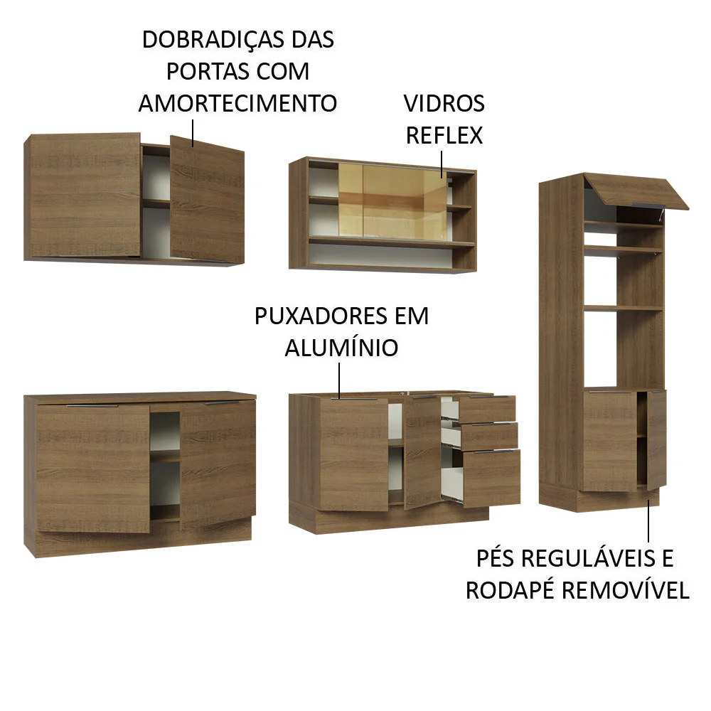 Armário de Cozinha Completa 310cm Rustic Stella Madesa 02 - Image 4