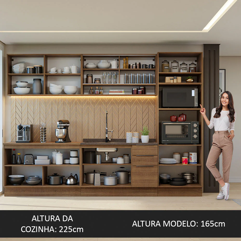 Armário de Cozinha Completa 310cm Rustic Stella Madesa 02 - Image 5