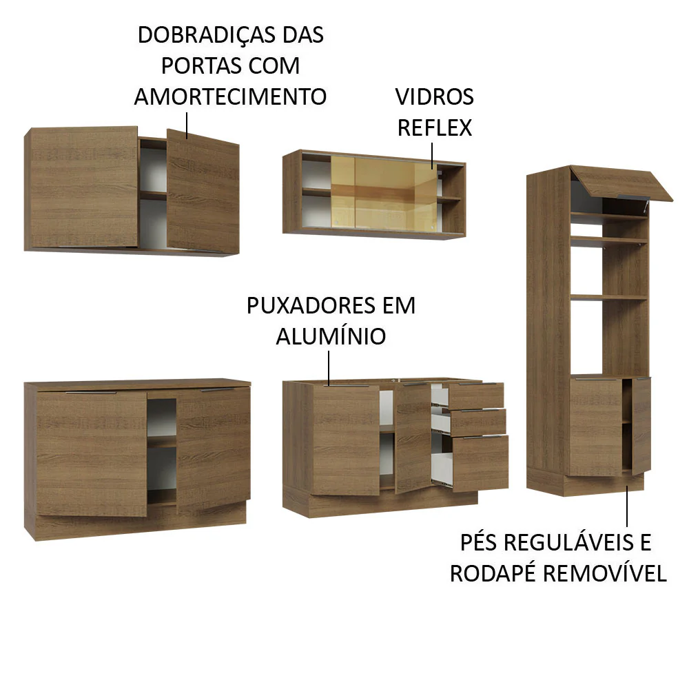 Armário de Cozinha Completa 310cm Rustic Stella Madesa 03 - Image 4
