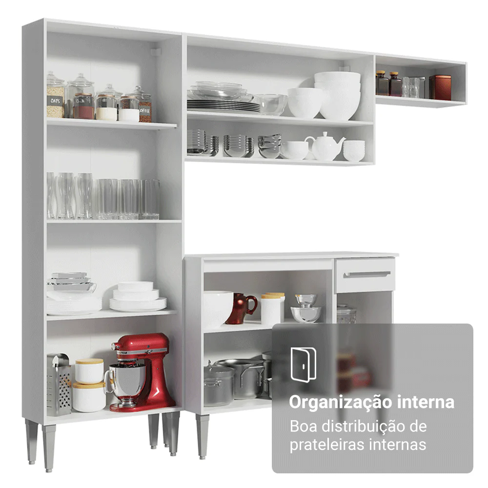 Armário de Cozinha Completa 325cm Branco Emilly Madesa 02 - Image 5