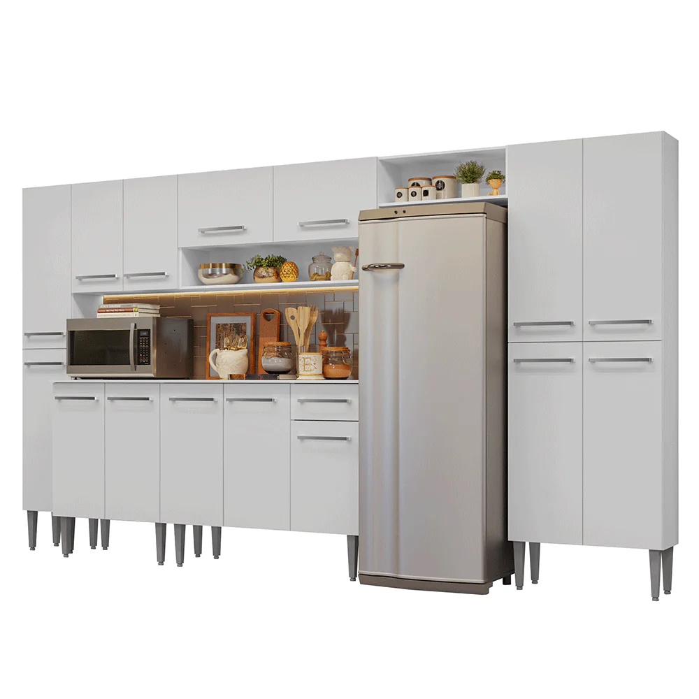 Armário de Cozinha Completa 325cm Branco Emilly Madesa 07 - Image 2