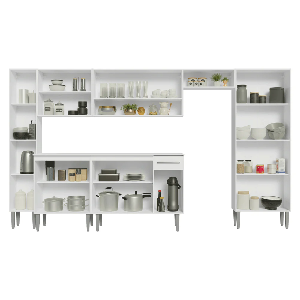 Armário de Cozinha Completa 325cm Branco Emilly Madesa 07 - Image 5