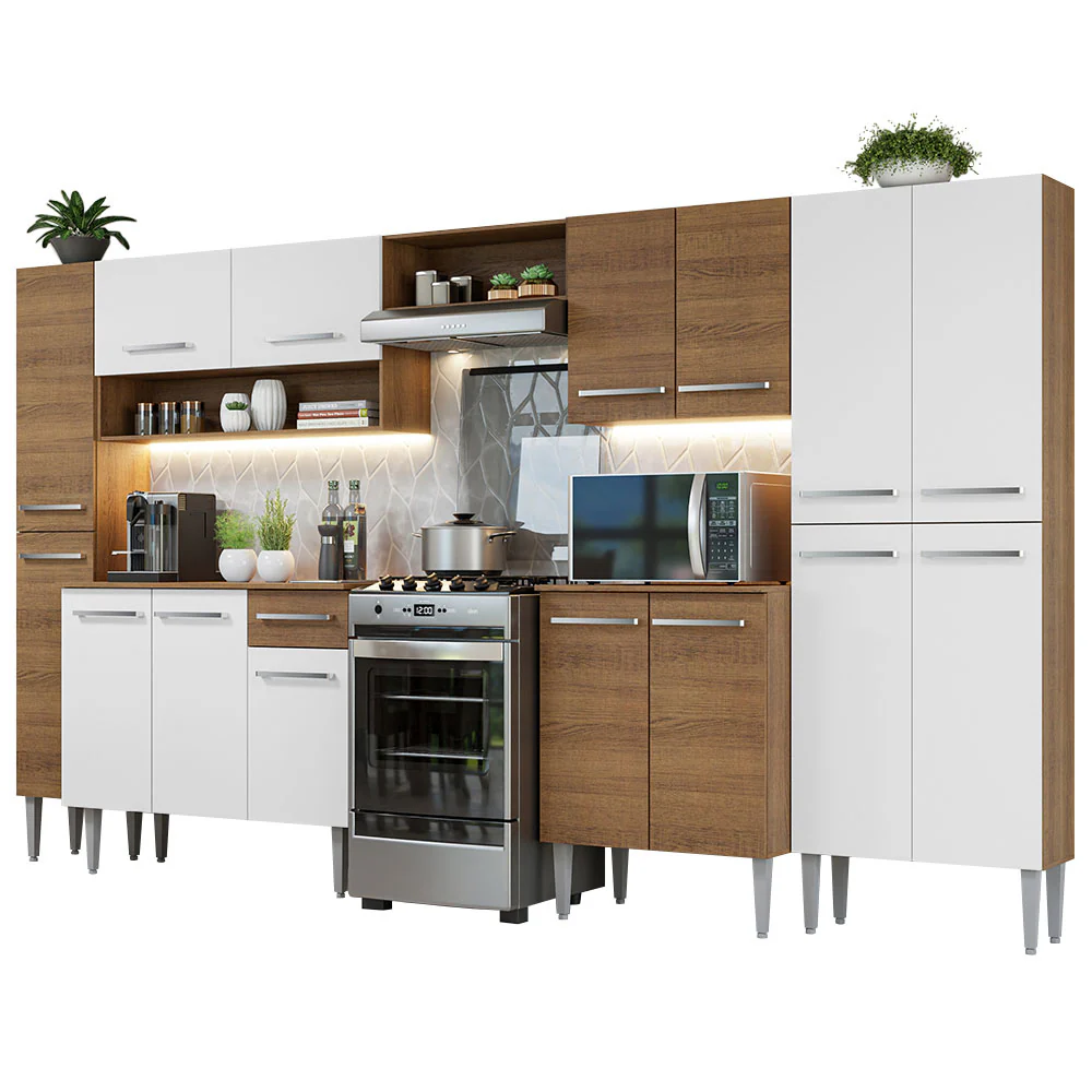 Armário de Cozinha Completa 325cm Rustic/Branco Emilly Madesa 02 - Image 2