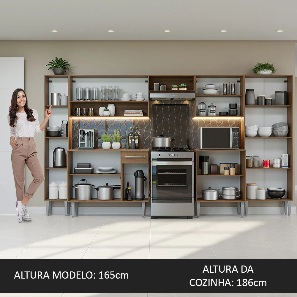 Armário de Cozinha Completa 325cm Rustic Emilly  Madesa 02 - Image 5