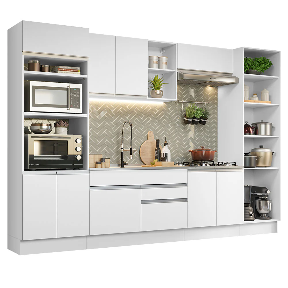 Armário de Cozinha Completa 330cm Branco Glamy Madesa 03 - Image 2