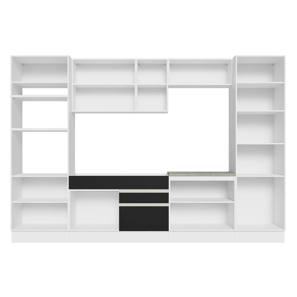 Armário de Cozinha Completa 330cm Branco/Preto Glamy Madesa 03 - Image 11