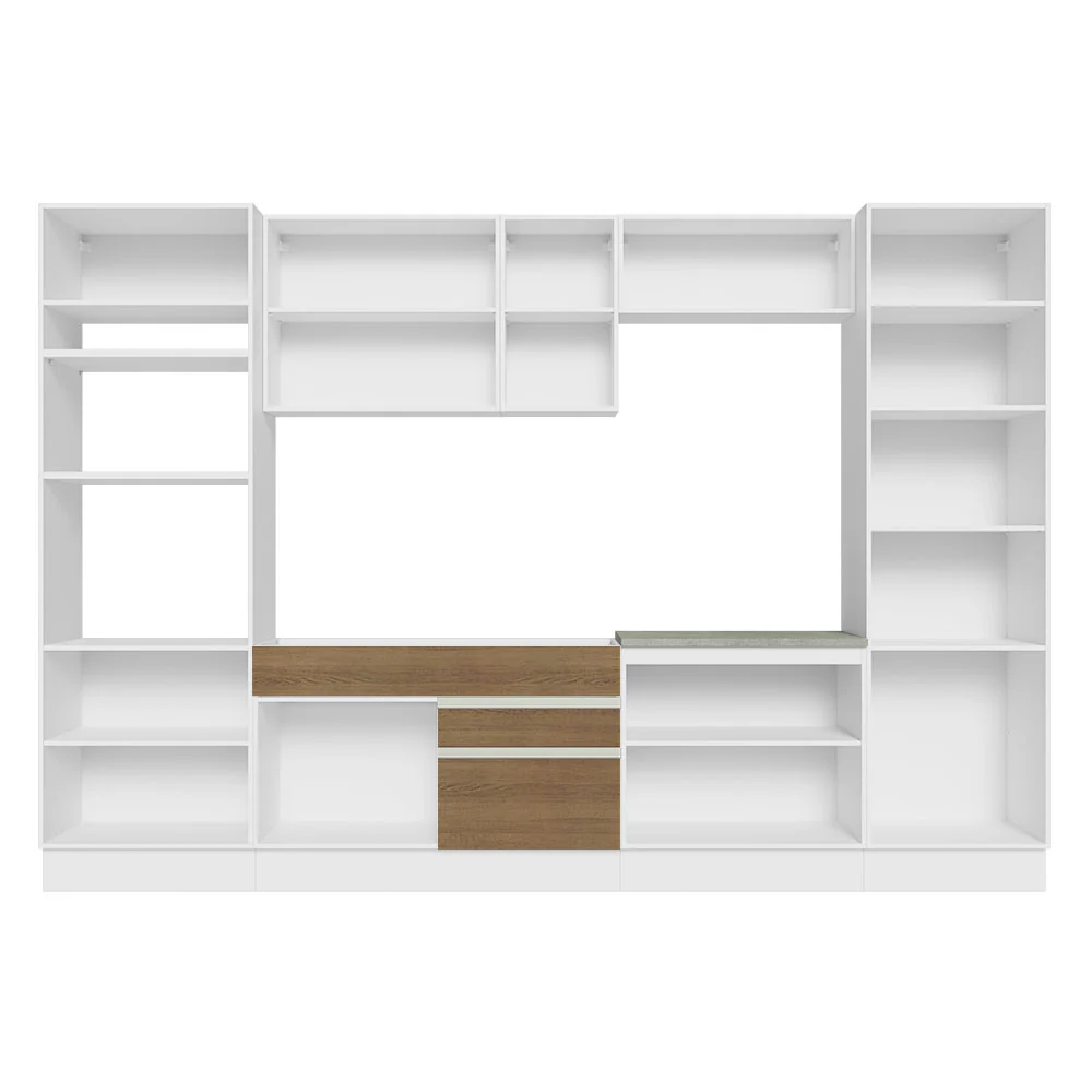 Armário de Cozinha Completa 330cm Branco/Rustic Glamy Madesa 03 - Image 11