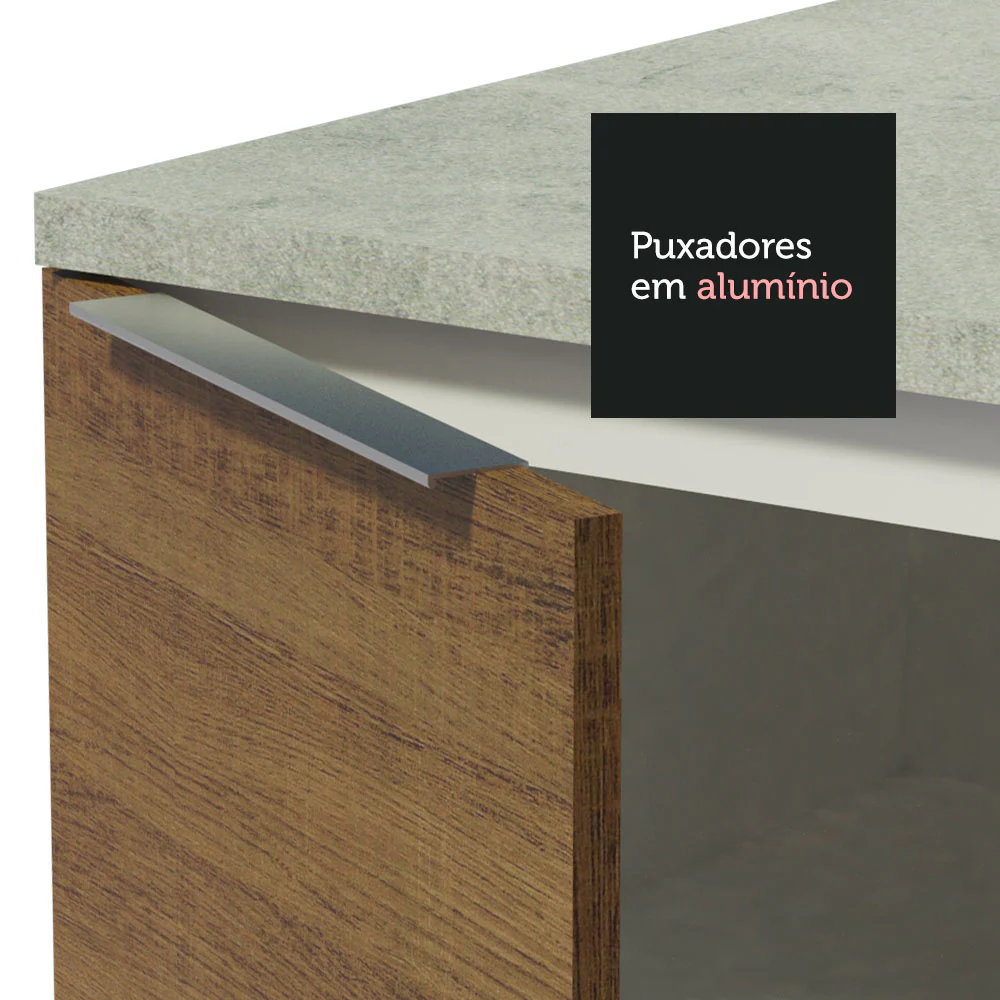 Armário de Cozinha Completa 330cm Branco/Rustic Stella Madesa 05 - Image 6