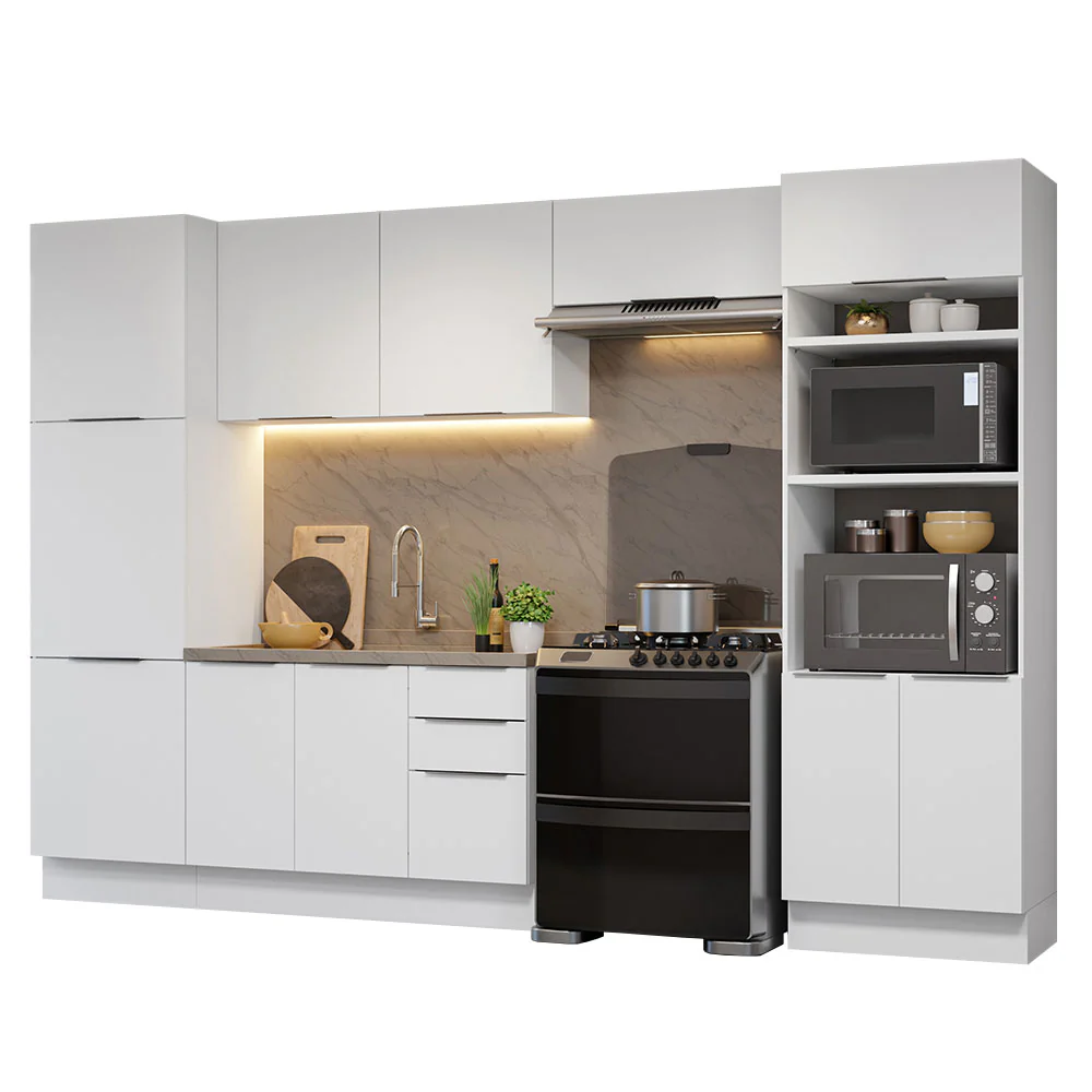 Armário de Cozinha Completa 330cm Branco Stella Madesa 02 - Image 2