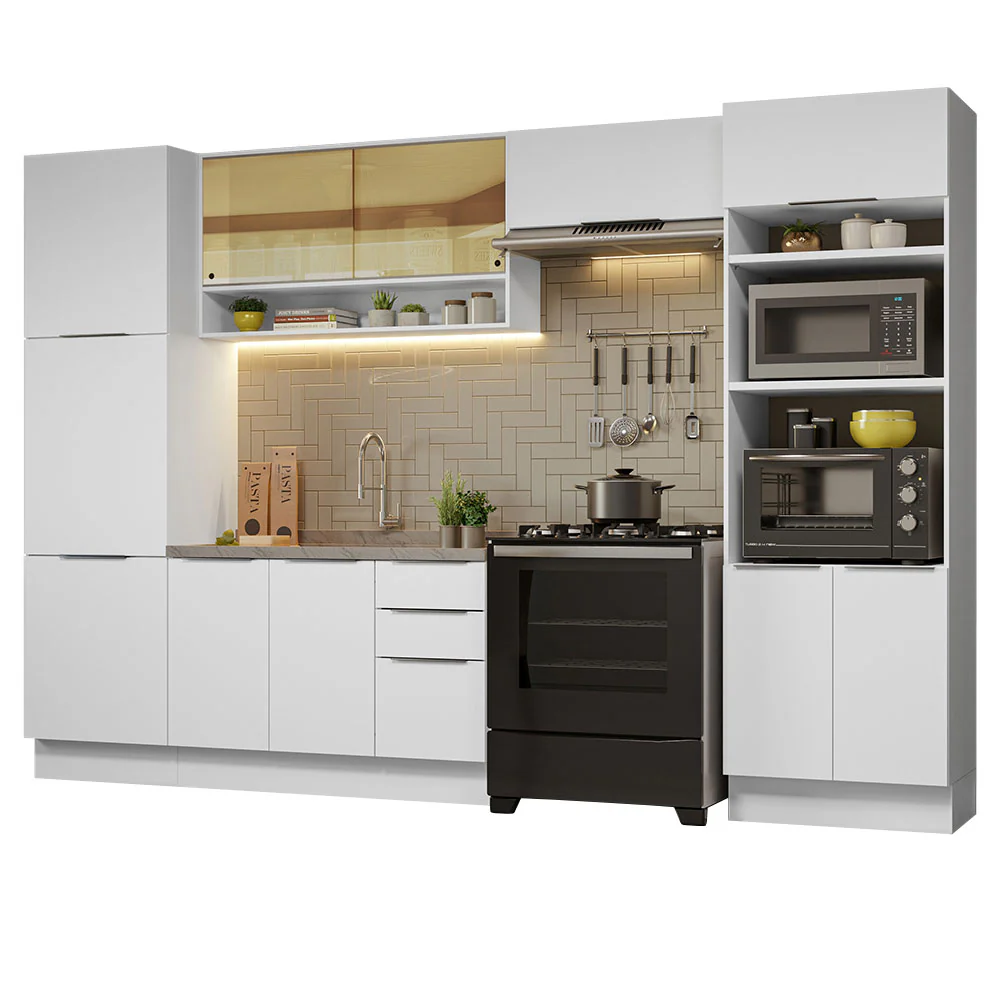 Armário de Cozinha Completa 330cm Branco Stella Madesa 03 - Image 2