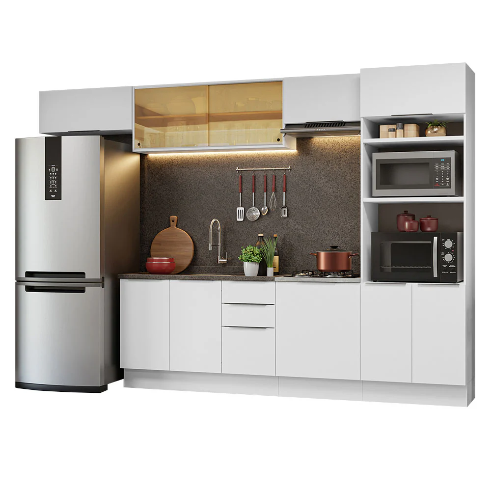 Armário de Cozinha Completa 330cm Branco Stella Madesa 04 - Image 2