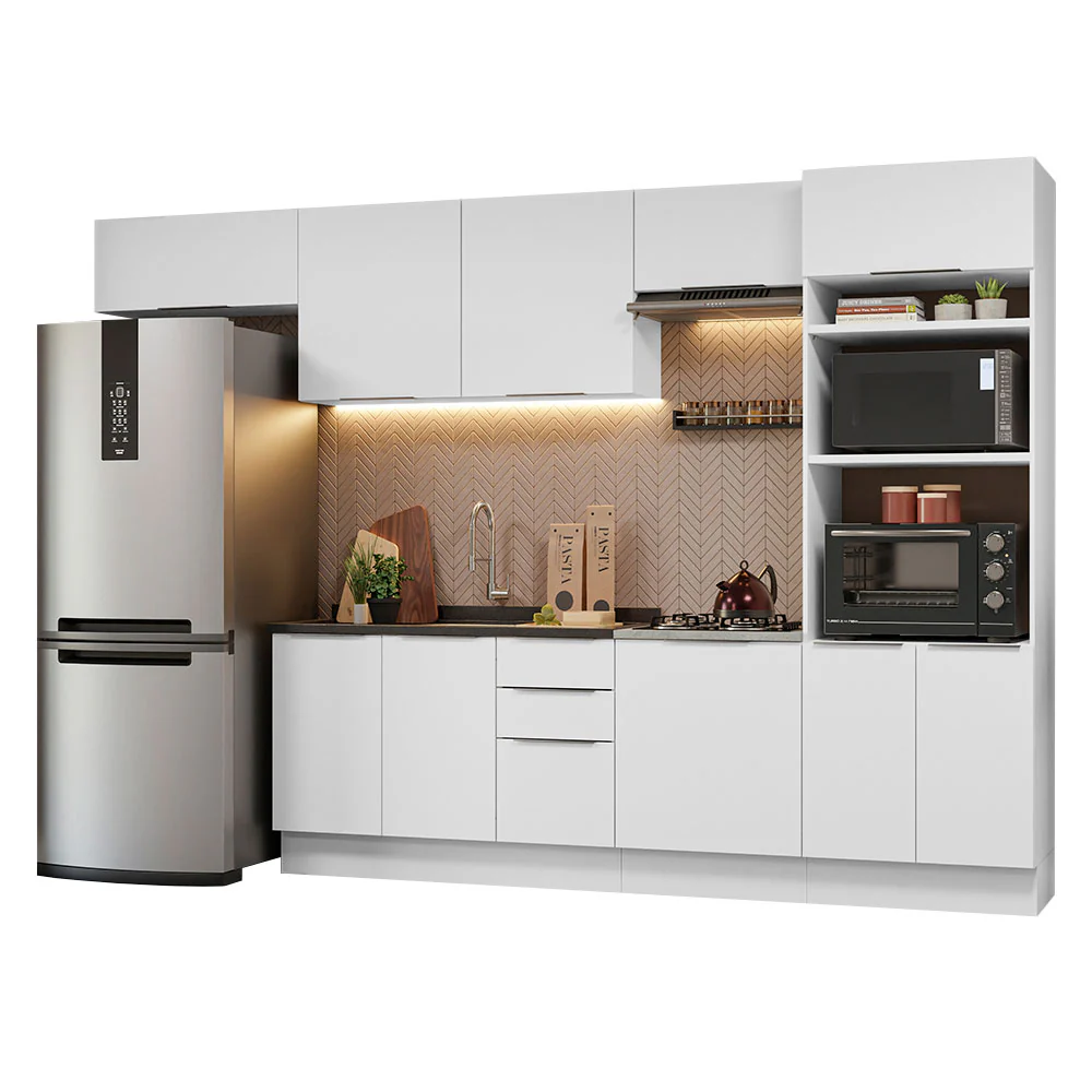 Armário de Cozinha Completa 330cm Branco Stella Madesa 05 - Image 2