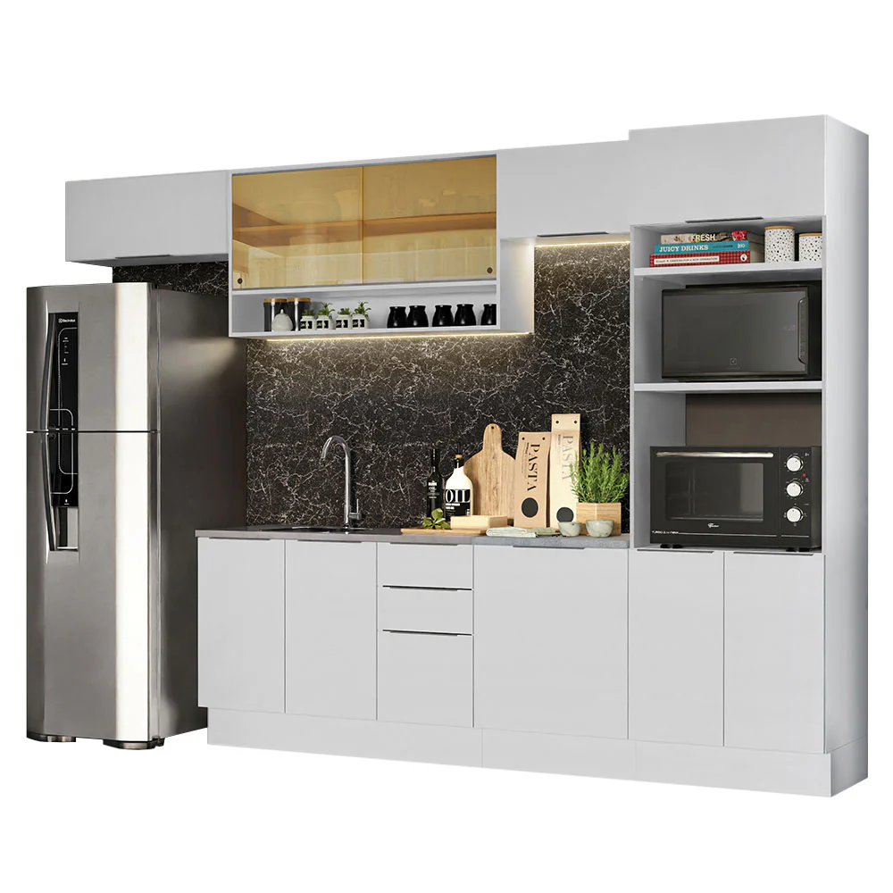 Armário de Cozinha Completa 330cm Branco Stella Madesa 06 - Image 2