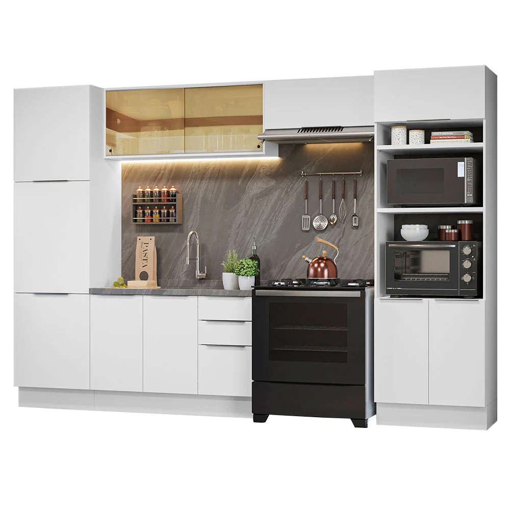 Armário de Cozinha Completa 330cm Branco Stella Madesa 07 - Image 2