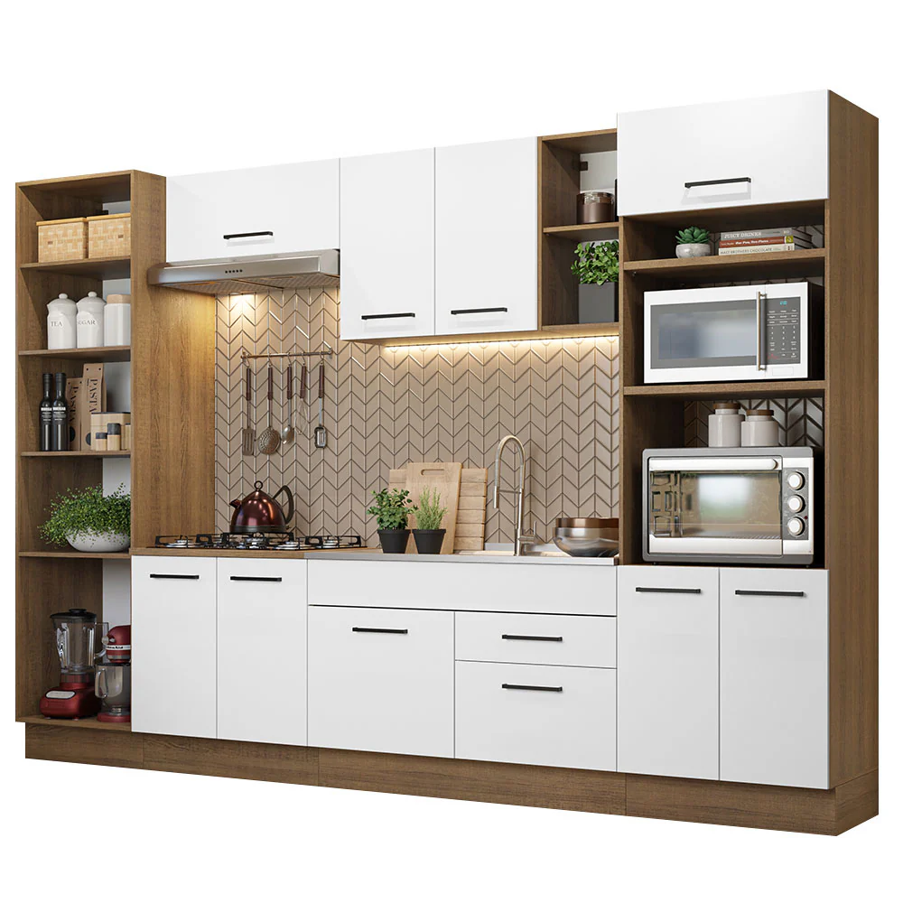 Armário de Cozinha Completa 330cm Rustic/Branco Agata Madesa 02 - Image 2