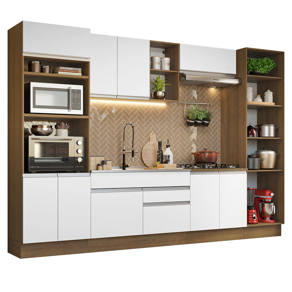 Armário de Cozinha Completa 330cm Rustic/Branco Glamy Madesa 03 - Image 2