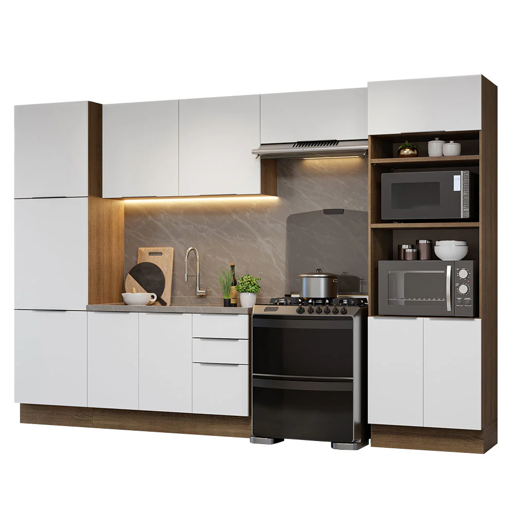 Armário de Cozinha Completa 330cm Rustic/Branco Stella Madesa 02 - Image 2