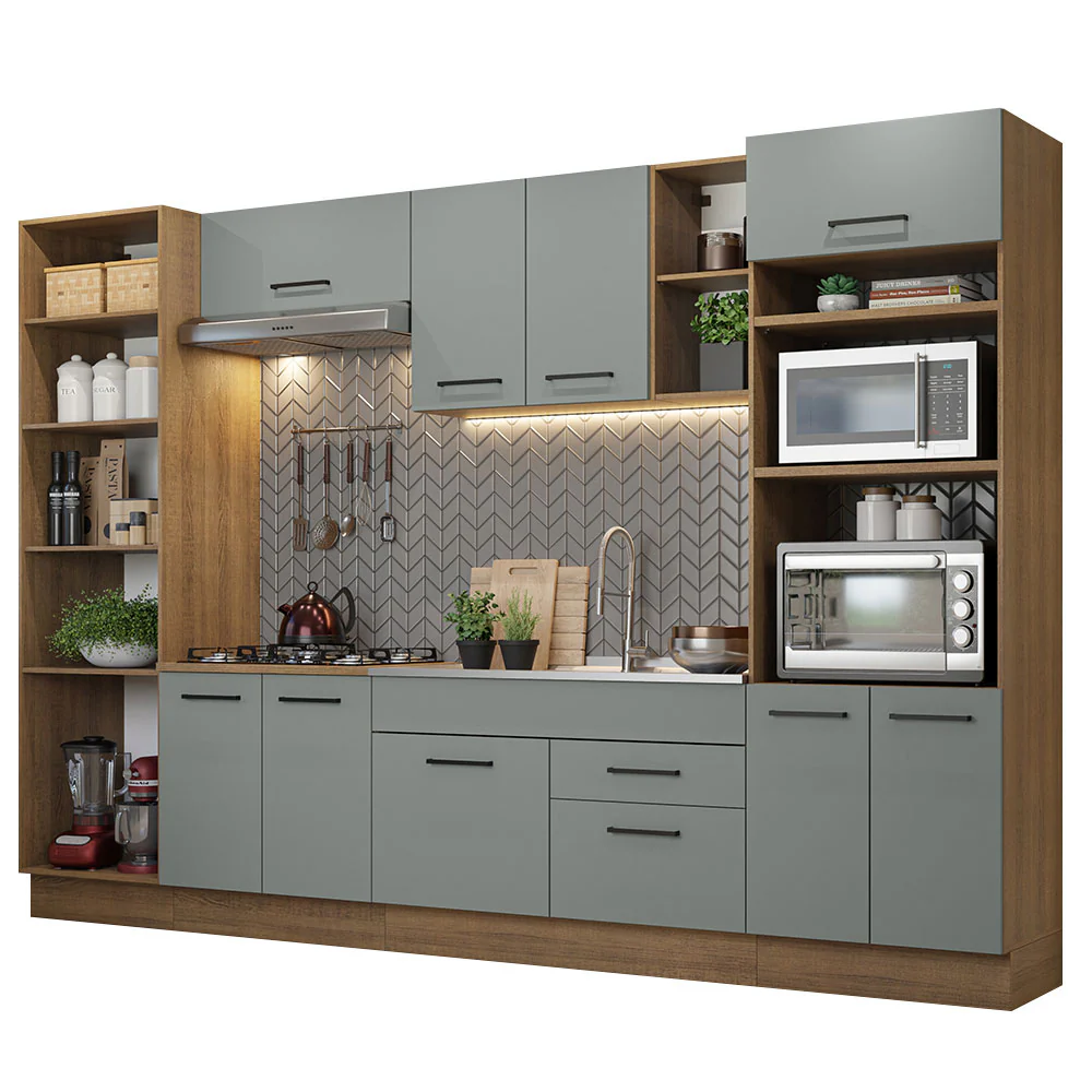 Armário de Cozinha Completa 330cm Rustic/Cinza Agata Madesa 02 - Image 2