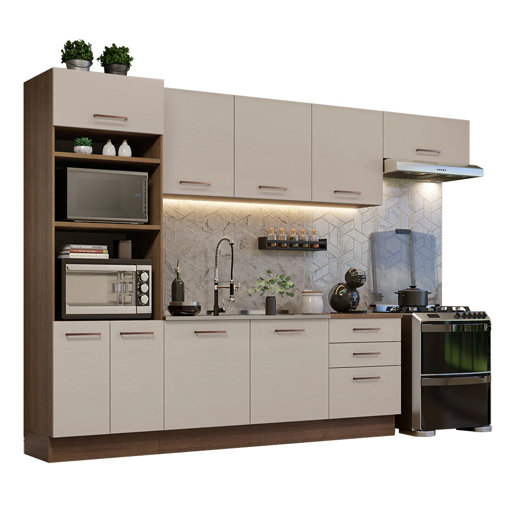 Armário de Cozinha Completa 330cm Rustic/Crema Agata Madesa 01 - Image 2