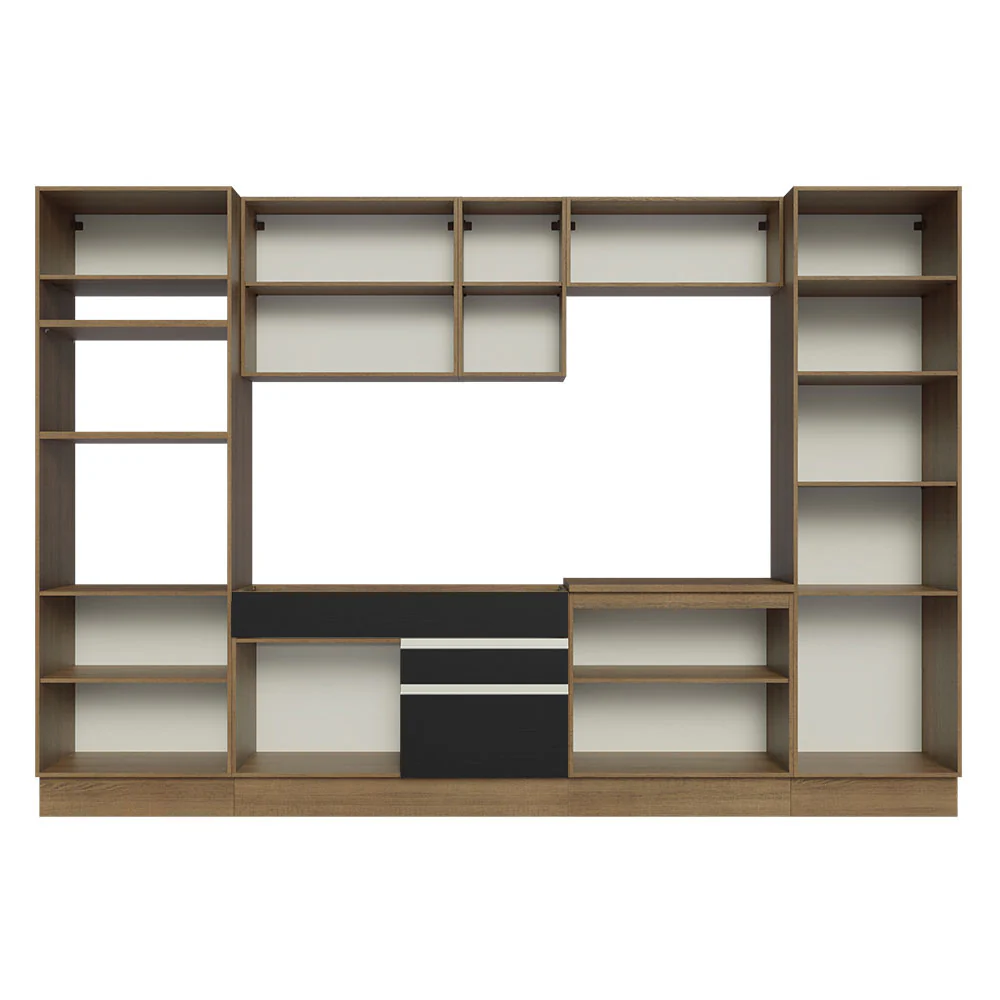 Armário de Cozinha Completa 330cm Rustic/Preto Glamy Madesa 03 - Image 11