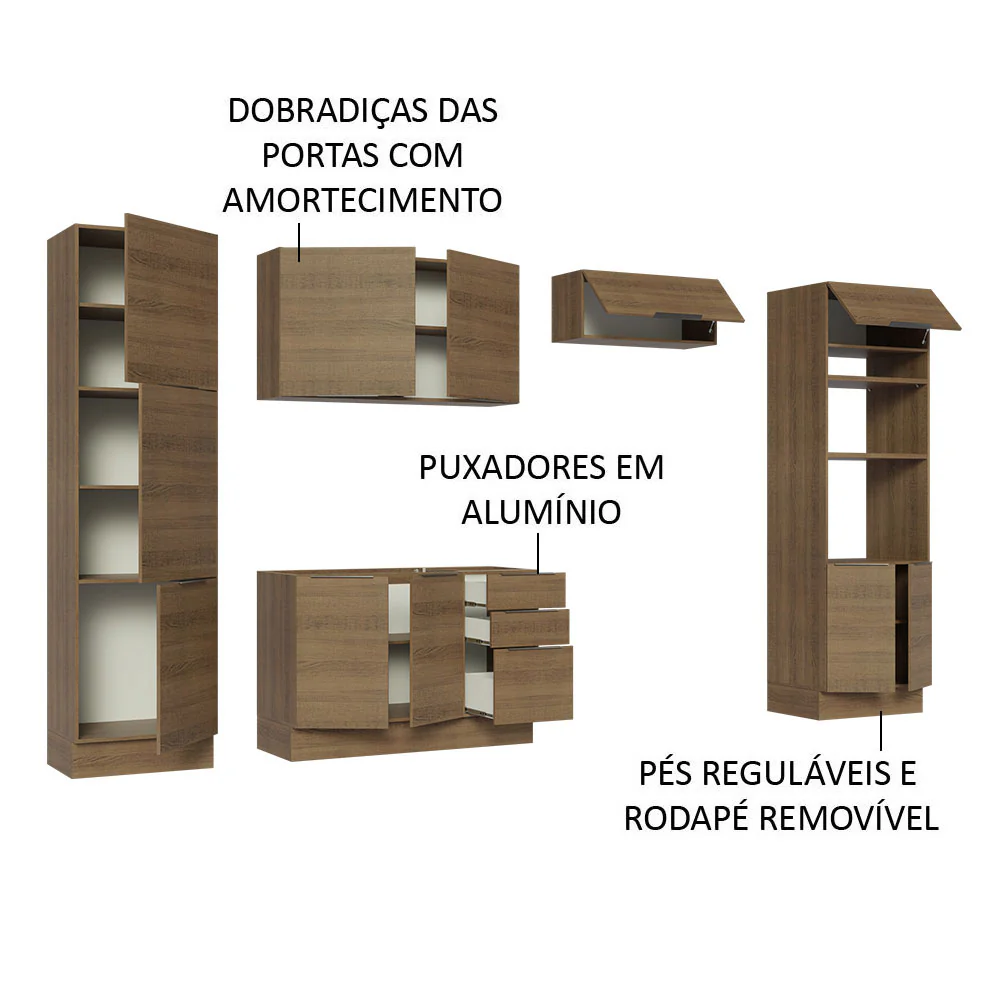Armário de Cozinha Completa 330cm Rustic Stella Madesa 02 - Image 4