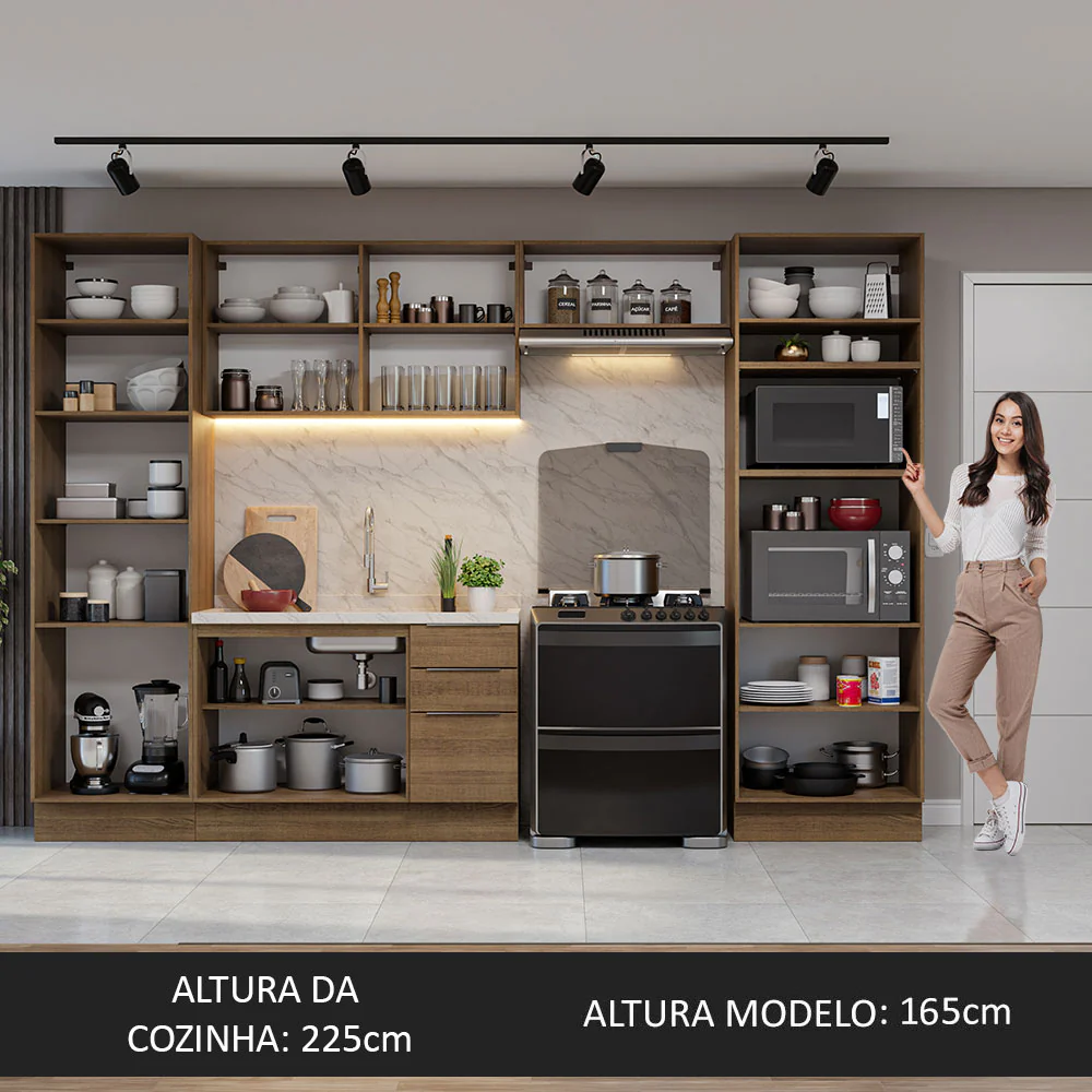 Armário de Cozinha Completa 330cm Rustic Stella Madesa 02 - Image 5